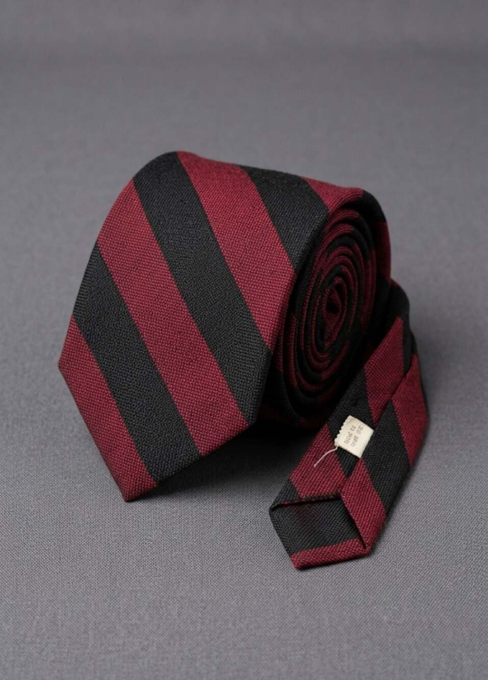 Burgundy and Black Extra Long Striped Tie